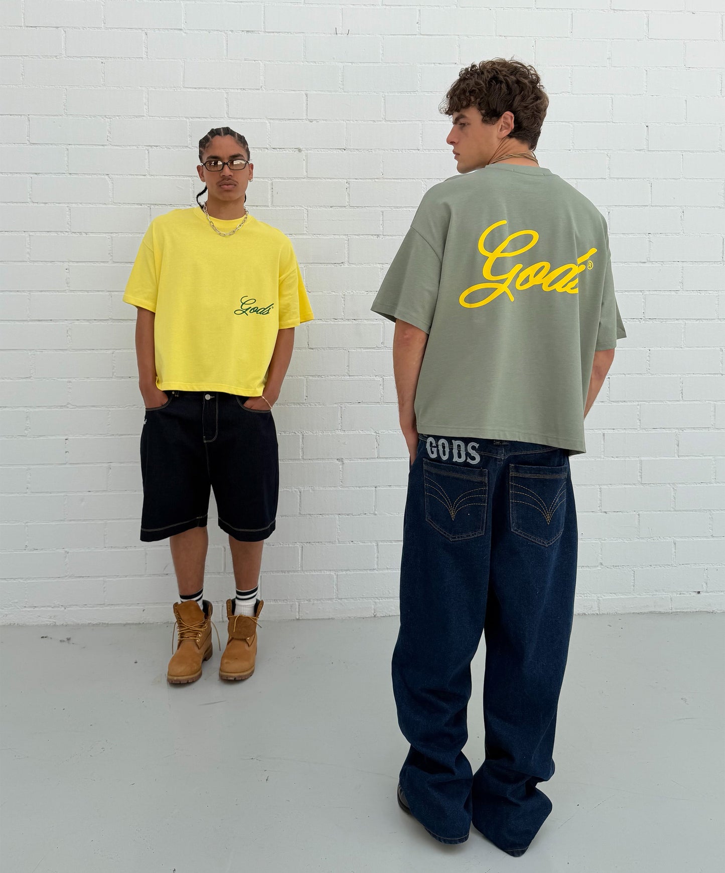 Script Boxy Tee Yellow