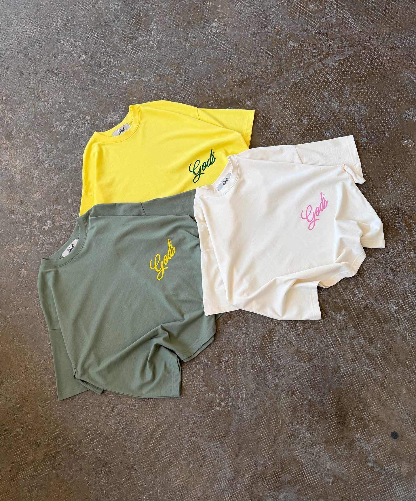 Script Boxy Tee Yellow